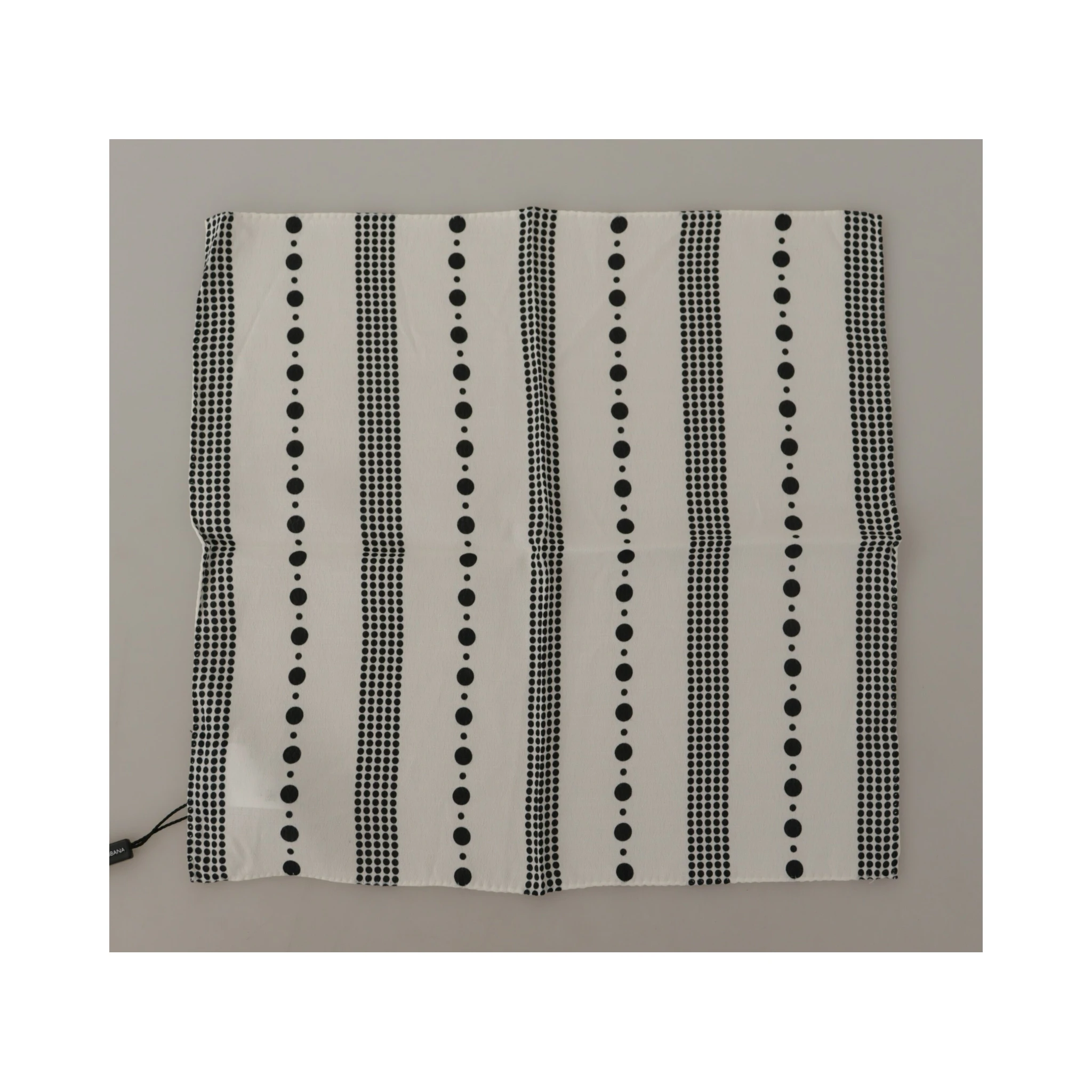 White Dotted Stripes Square Handkerchief Viscose Scarf