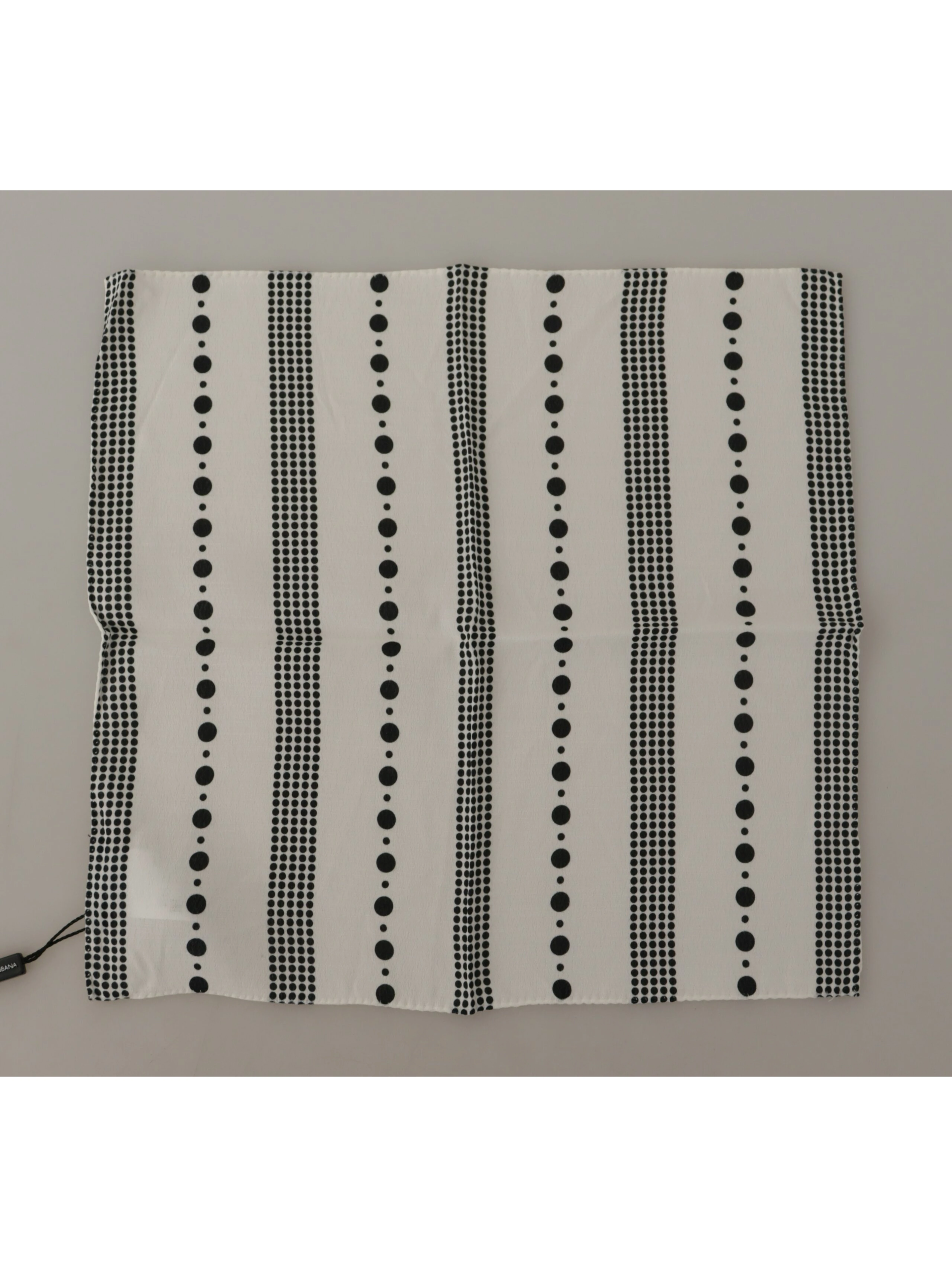 White Dotted Stripes Square Handkerchief Viscose Scarf