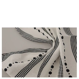 White Dotted Stripes Square Handkerchief Viscose Scarf