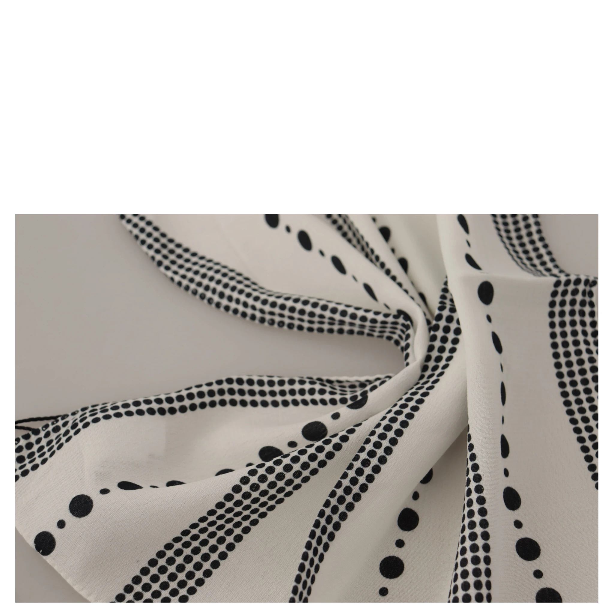 White Dotted Stripes Square Handkerchief Viscose Scarf