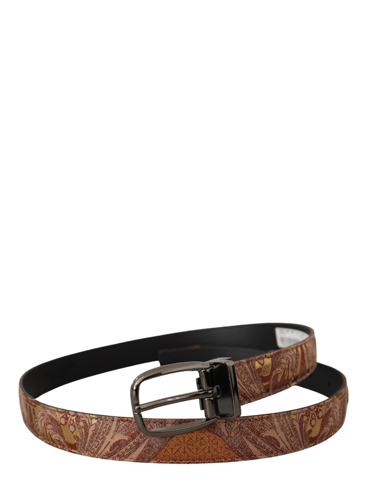 Multicolor Embossed Leather Black Metal Buckle Belt alternative