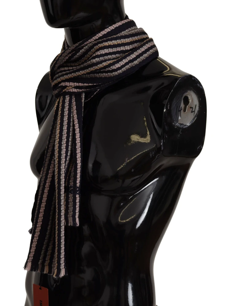 Multicolor Stripes Wool Knit Fringe Shawl Scarf alternative