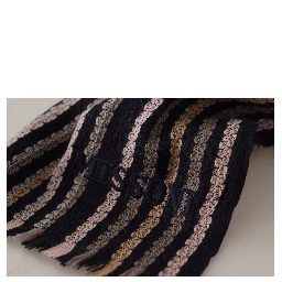 Multicolor Stripes Wool Knit Fringe Shawl Scarf