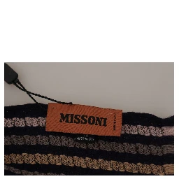 Multicolor Stripes Wool Knit Fringe Shawl Scarf