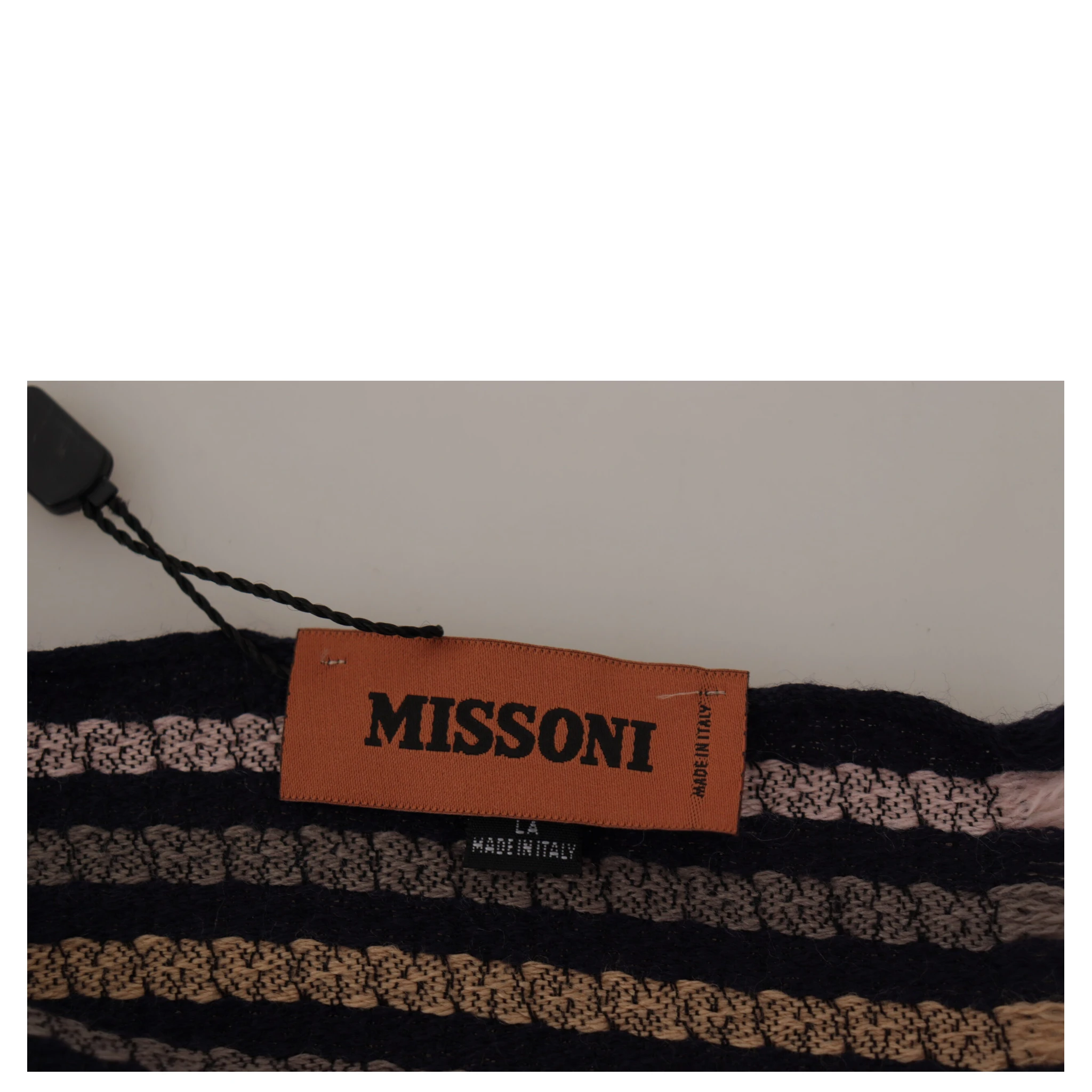 Multicolor Stripes Wool Knit Fringe Shawl Scarf