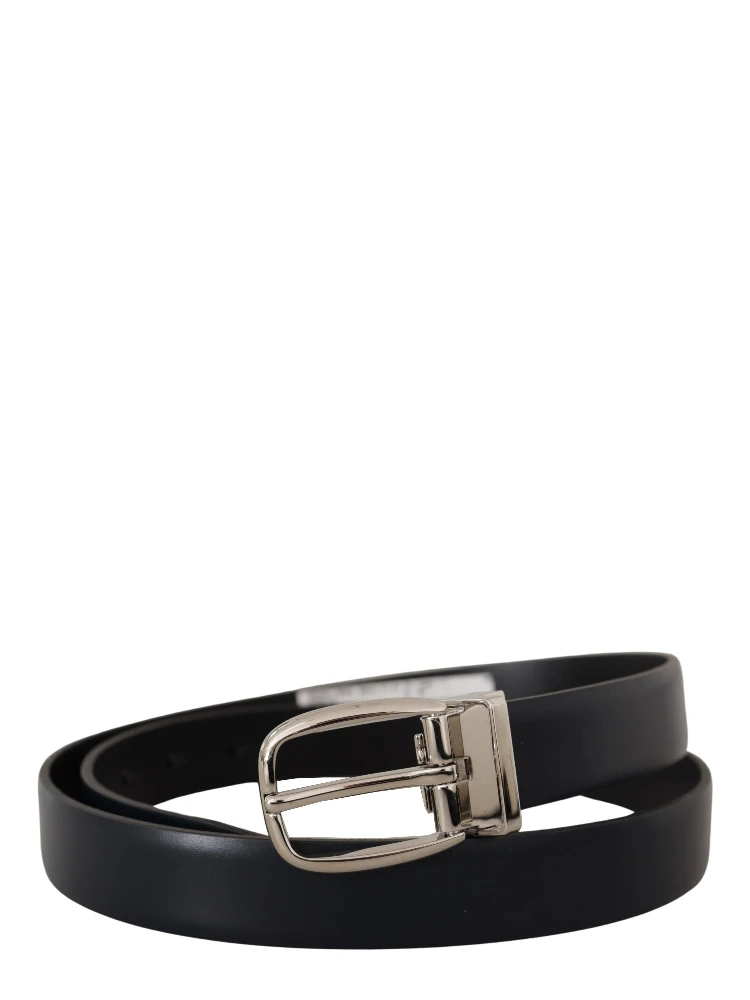 Black Leather Formal Silver Metal Buckle Belt alternative