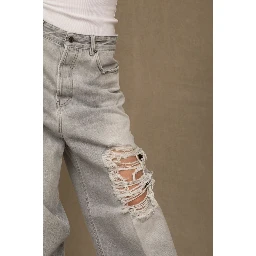 Gray Cotton Jeans & Pant