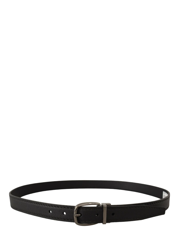 Black Leather Metal Logo Buckle Belt alternative