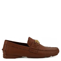 Natural Brown Calf Leather Loafers Shoes