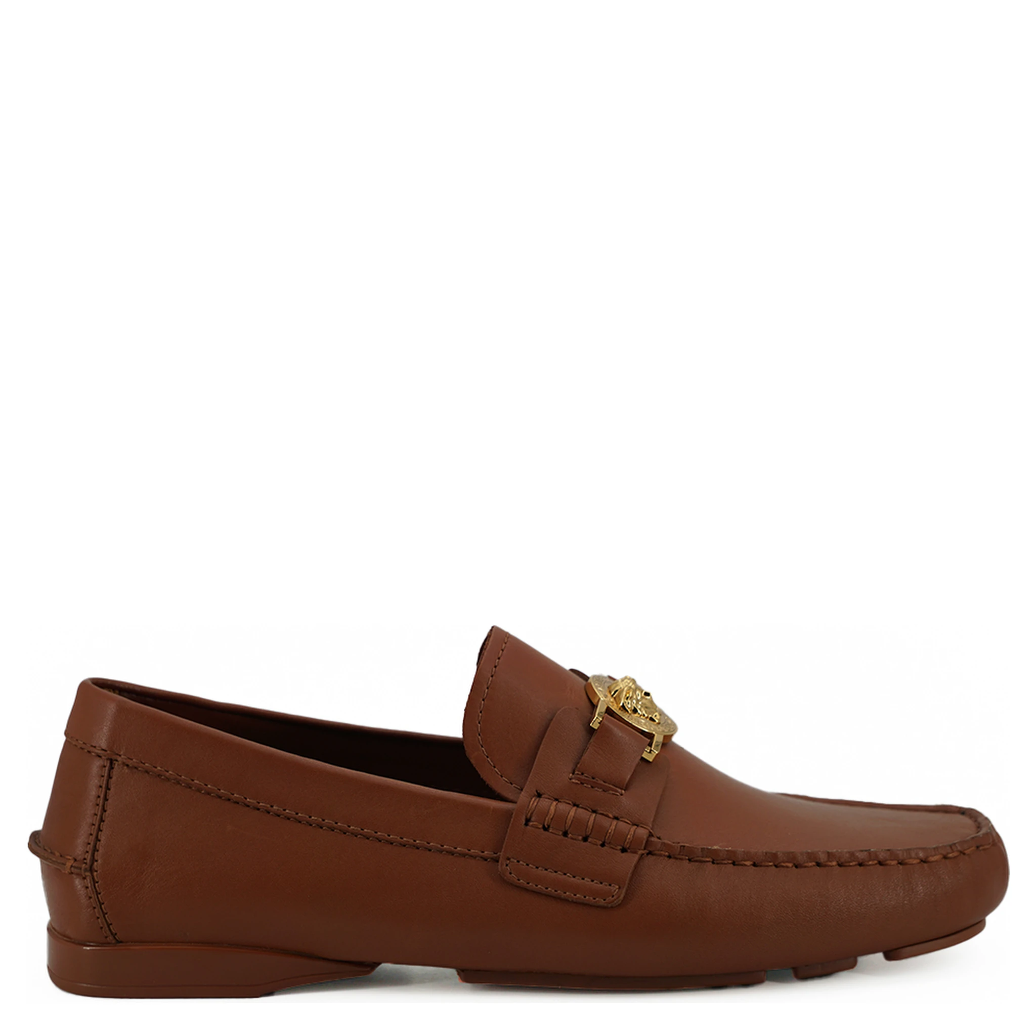 Natural Brown Calf Leather Loafers Shoes