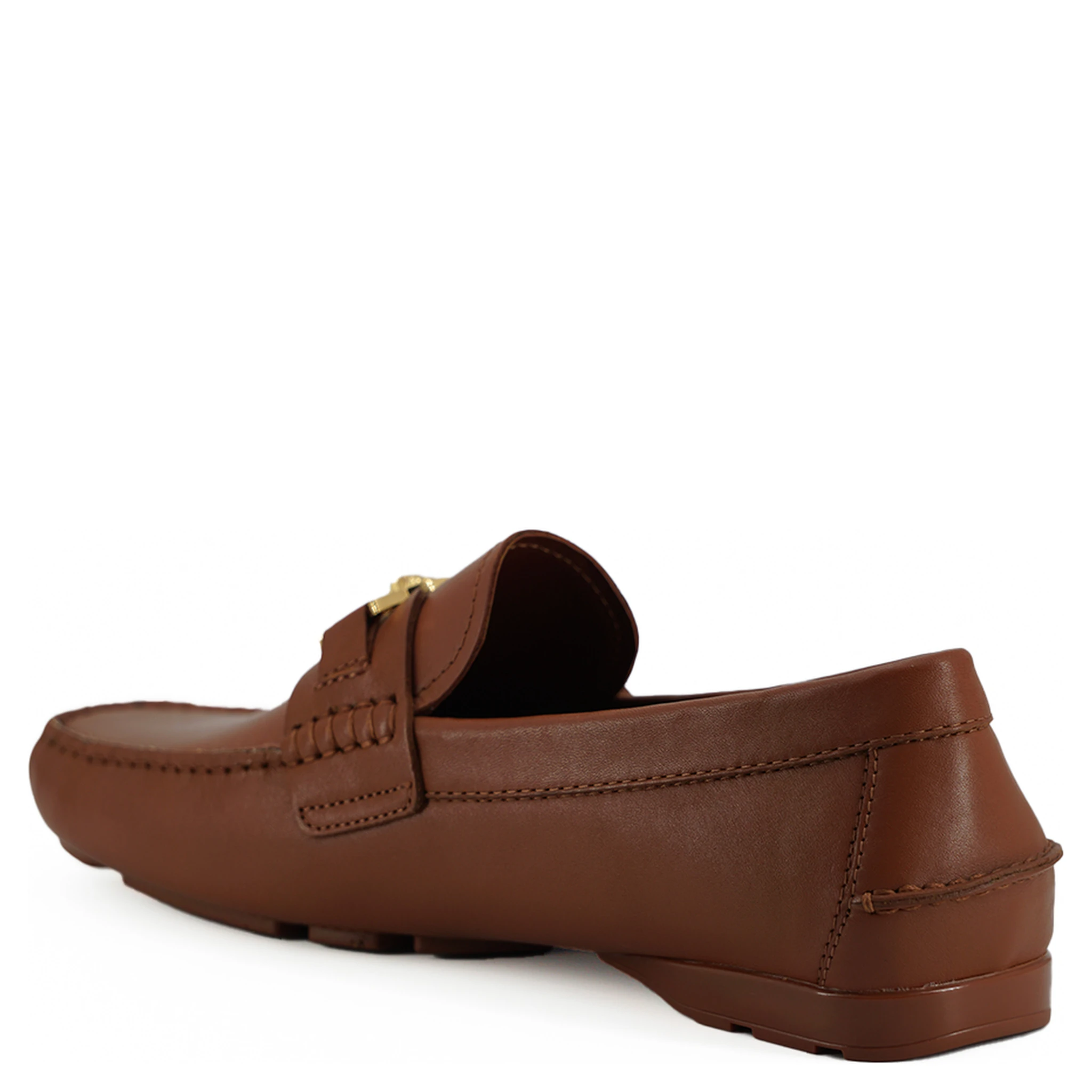 Natural Brown Calf Leather Loafers Shoes
