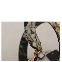 Beige Exotic Leather Crystals Reversible Shoulder Strap