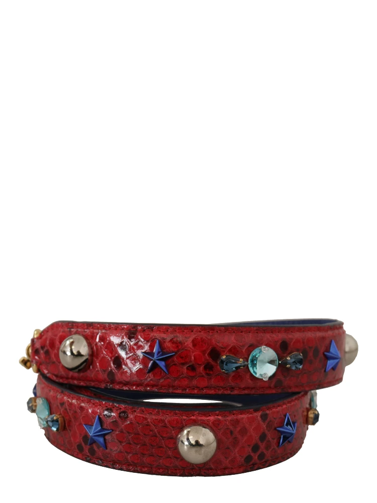 Red Exotic Leather Crystals Shoulder Strap alternative