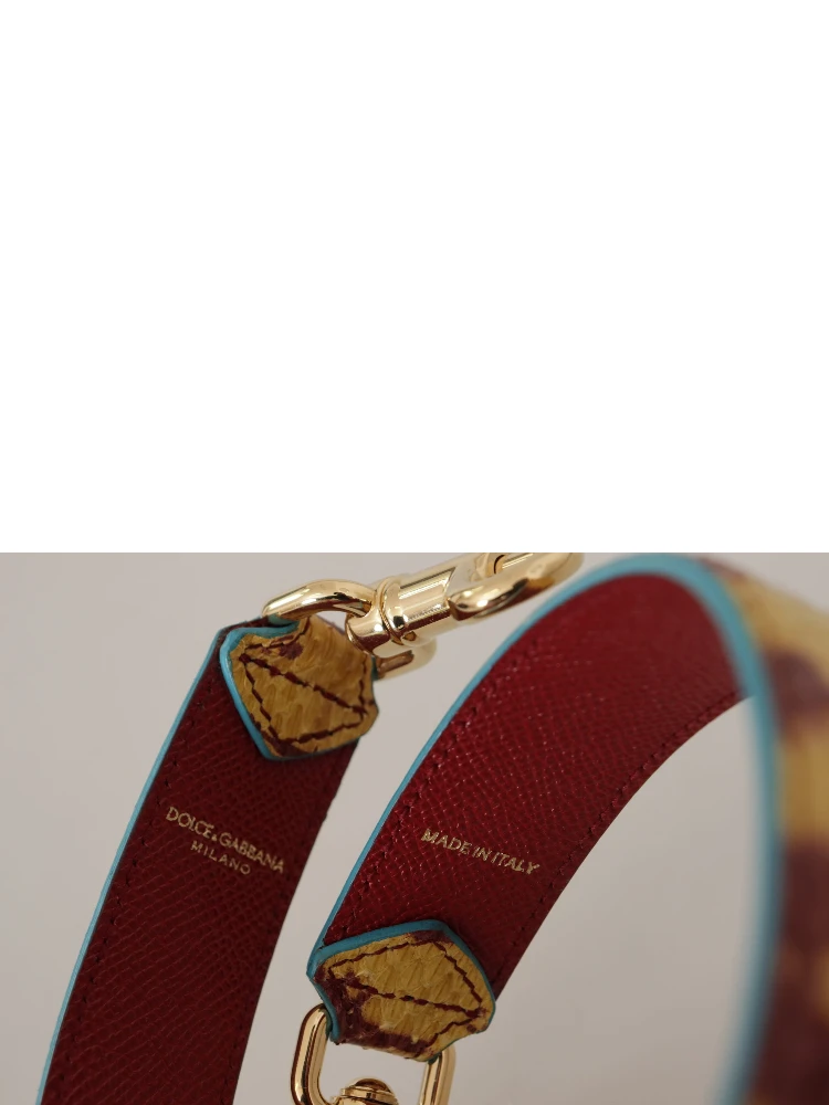 Yellow Red Leather Gold Tone Shoulder Strap alternative