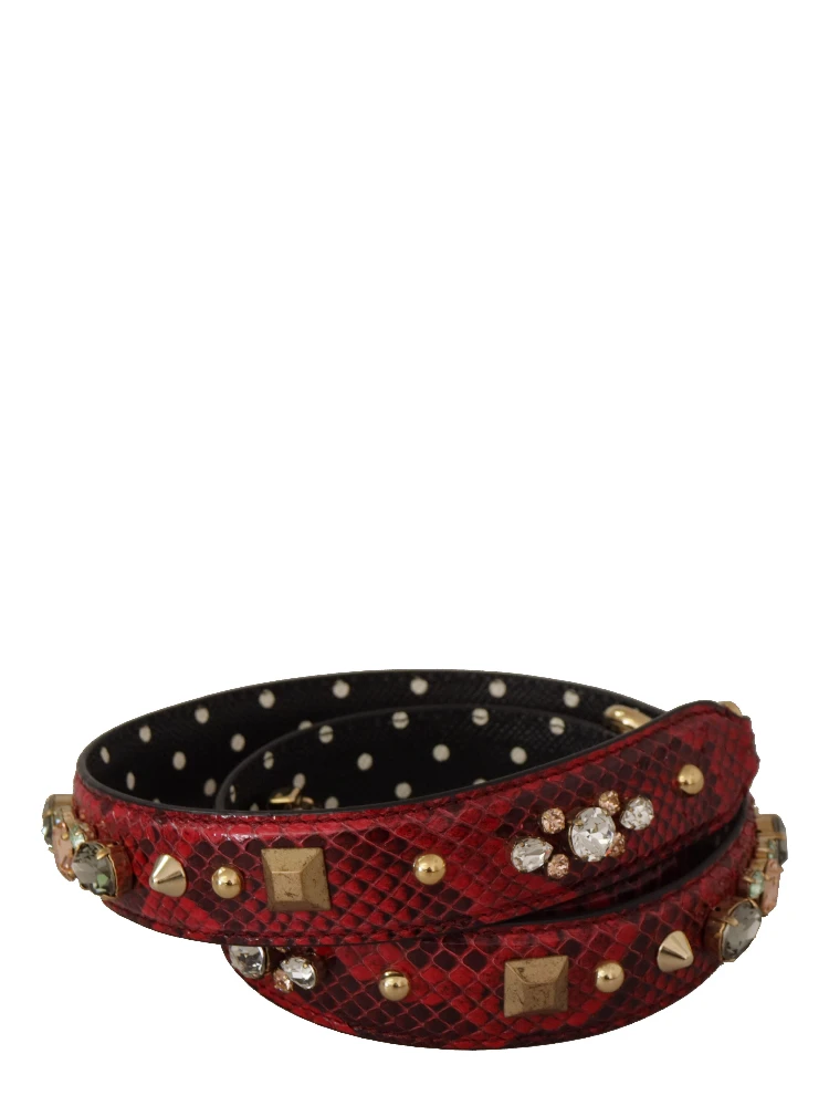 Red Python Leather Crystals Reversible Shoulder Strap alternative