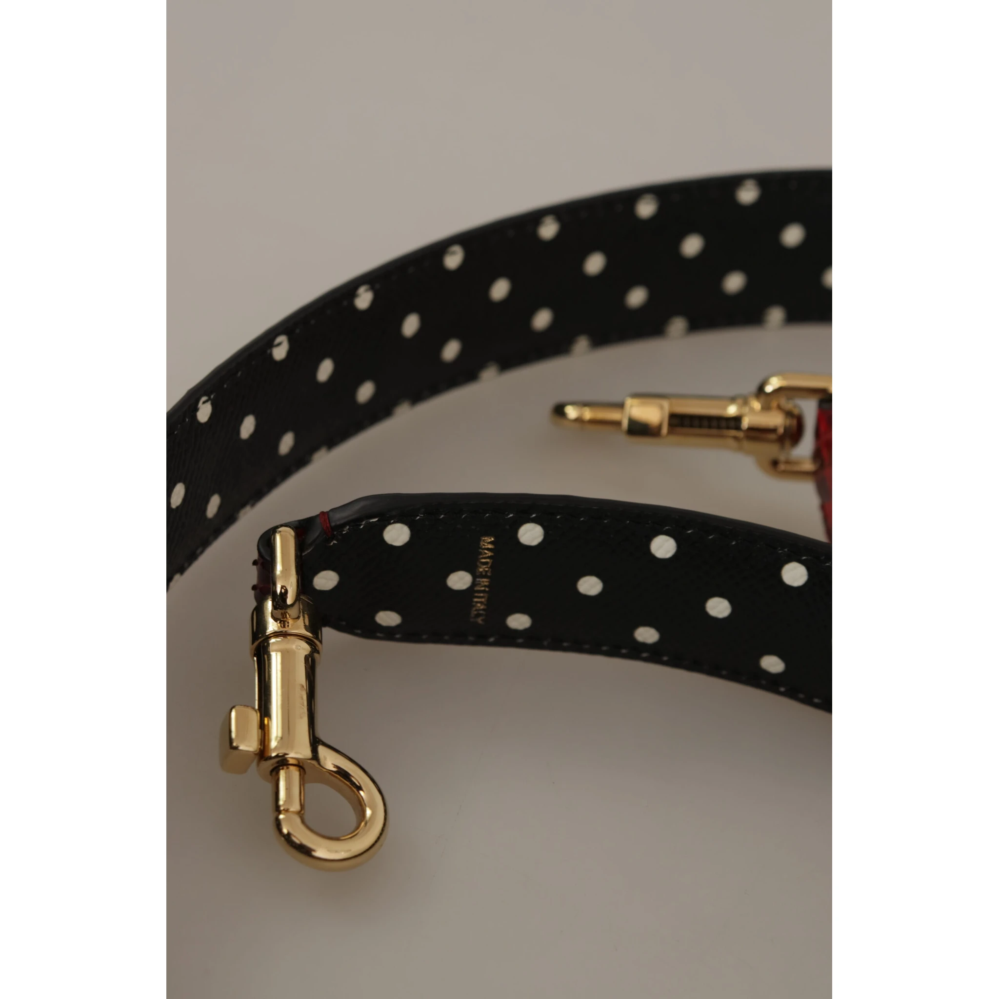 Red Python Leather Crystals Reversible Shoulder Strap