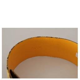 Blue Floral Patchwork Leather Wide Waist Buckle Belt