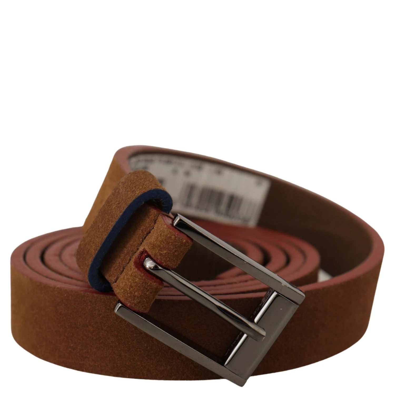 Brown Logo Engraved Metal Waist Buckle Belt