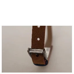 Brown Logo Engraved Metal Waist Buckle Belt