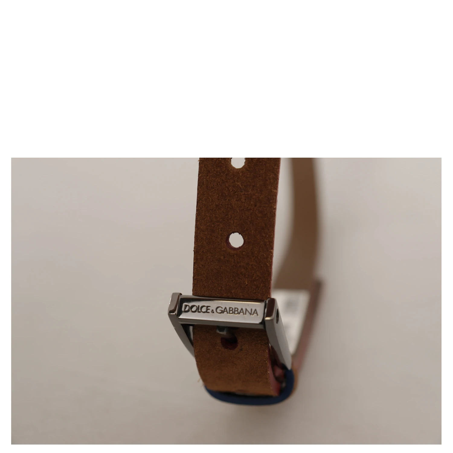 Brown Logo Engraved Metal Waist Buckle Belt