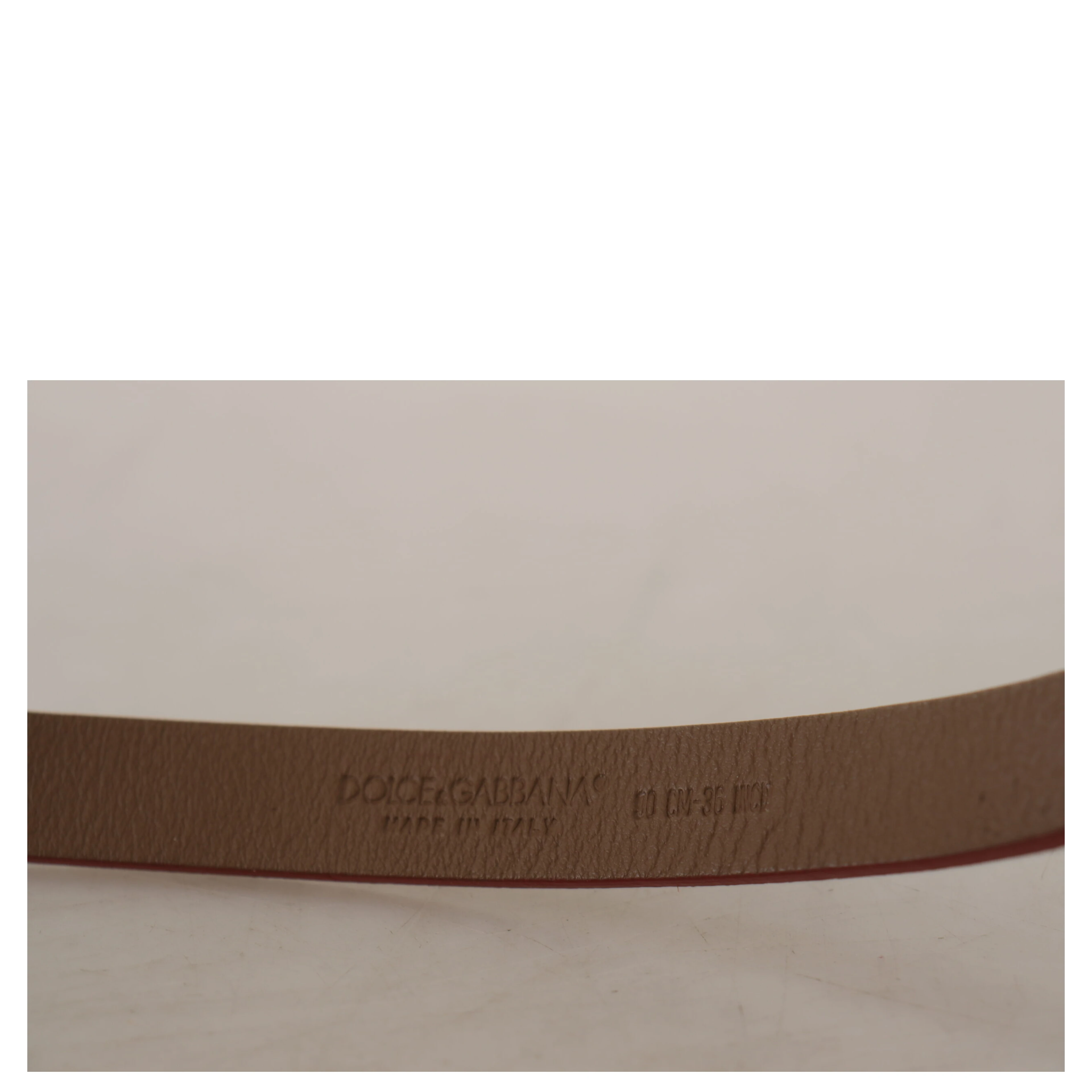Brown Logo Engraved Metal Waist Buckle Belt