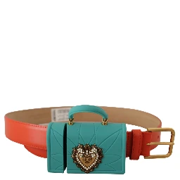 Orange Leather Devotion Heart Micro Bag Headphones Belt