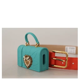 Orange Leather Devotion Heart Micro Bag Headphones Belt