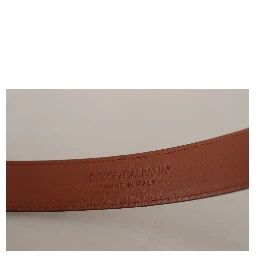 Brown Leopard Embossed Leather Buckle Belt