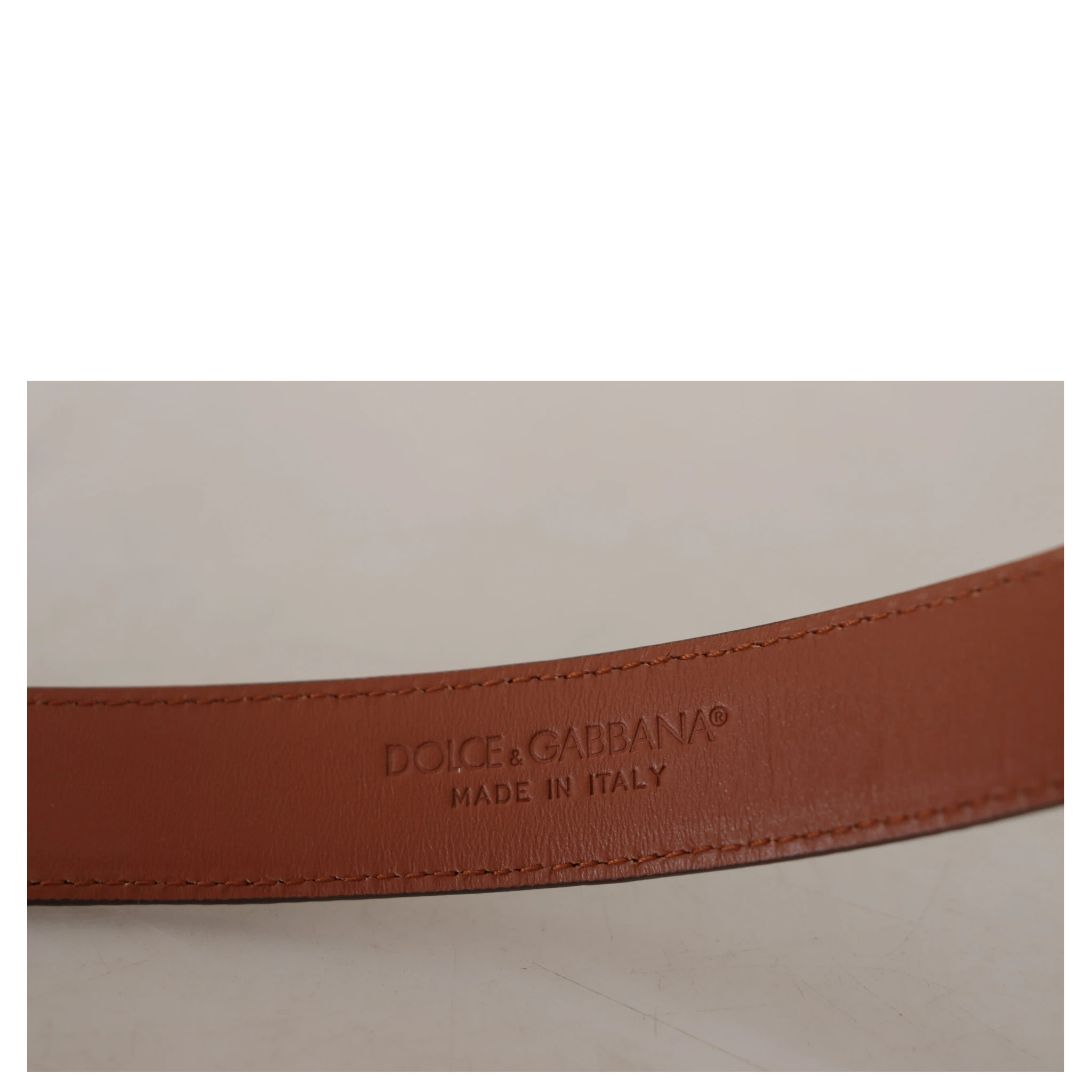 Brown Leopard Embossed Leather Buckle Belt
