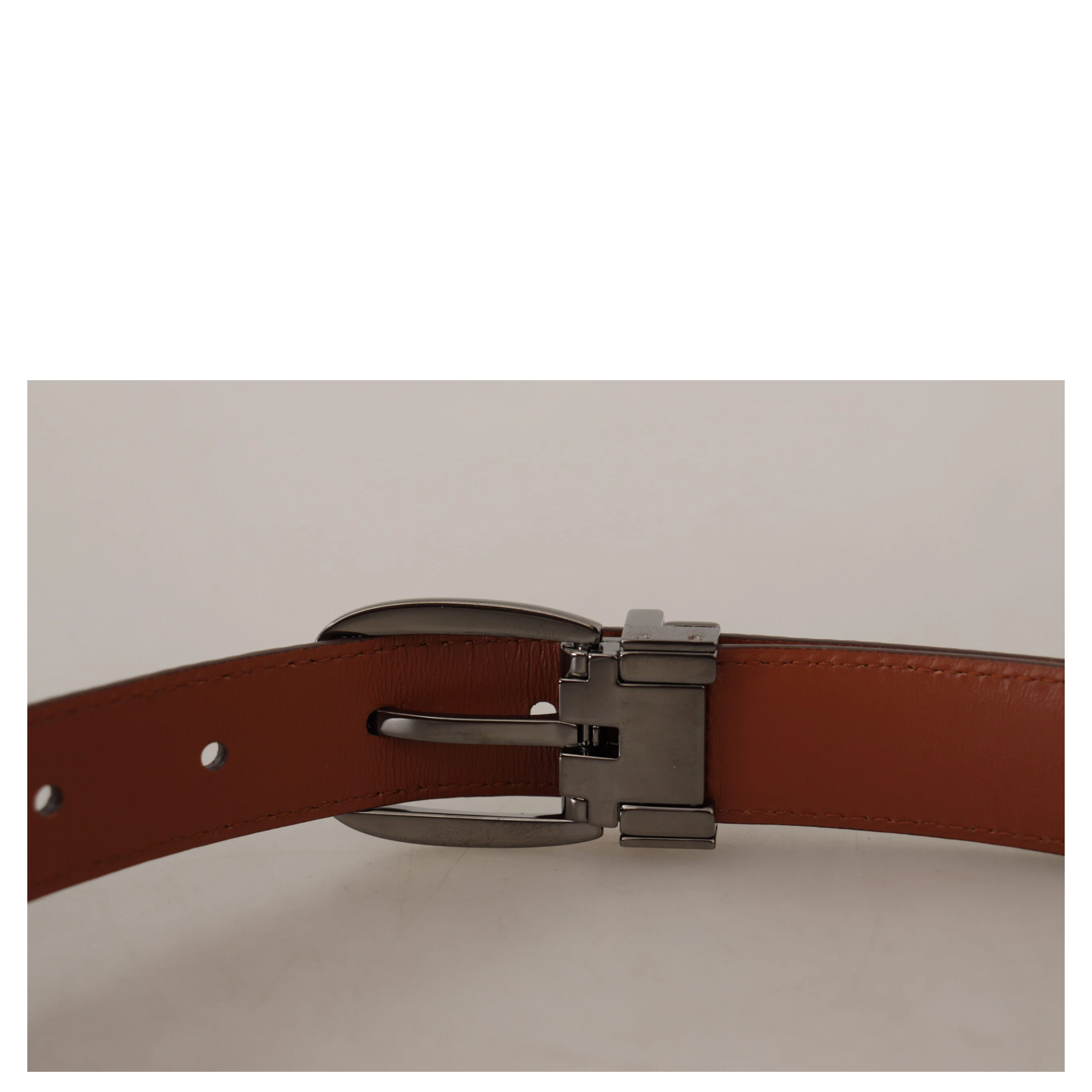 Brown Leopard Embossed Leather Buckle Belt