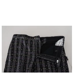 Gray Checkered Slim Fit Men Pants