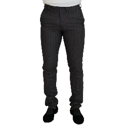 Brown Stripes Slim Fit Men Pants