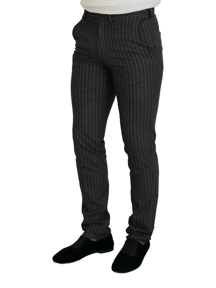 Brown Stripes Slim Fit Men Pants alternative