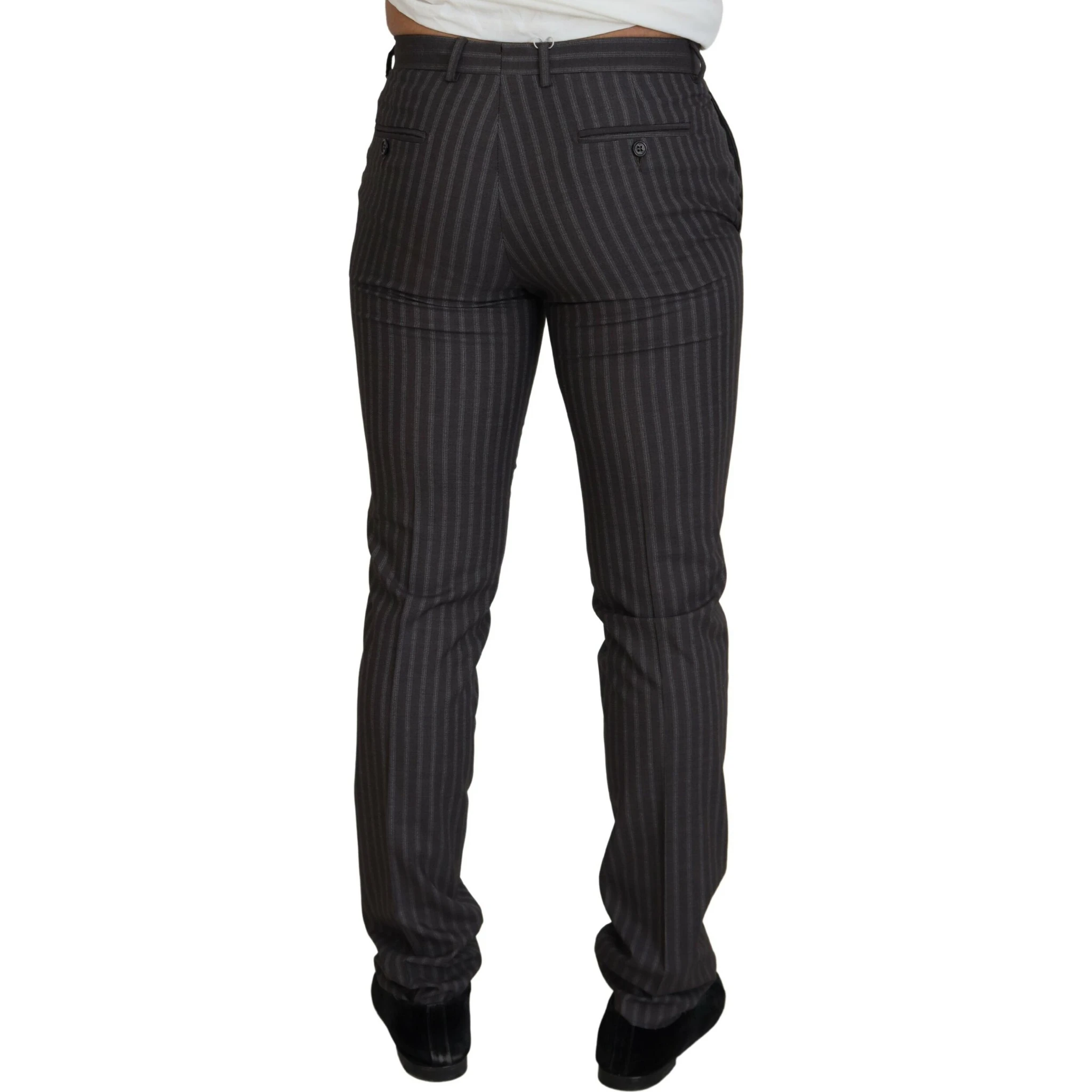 Brown Stripes Slim Fit Men Pants