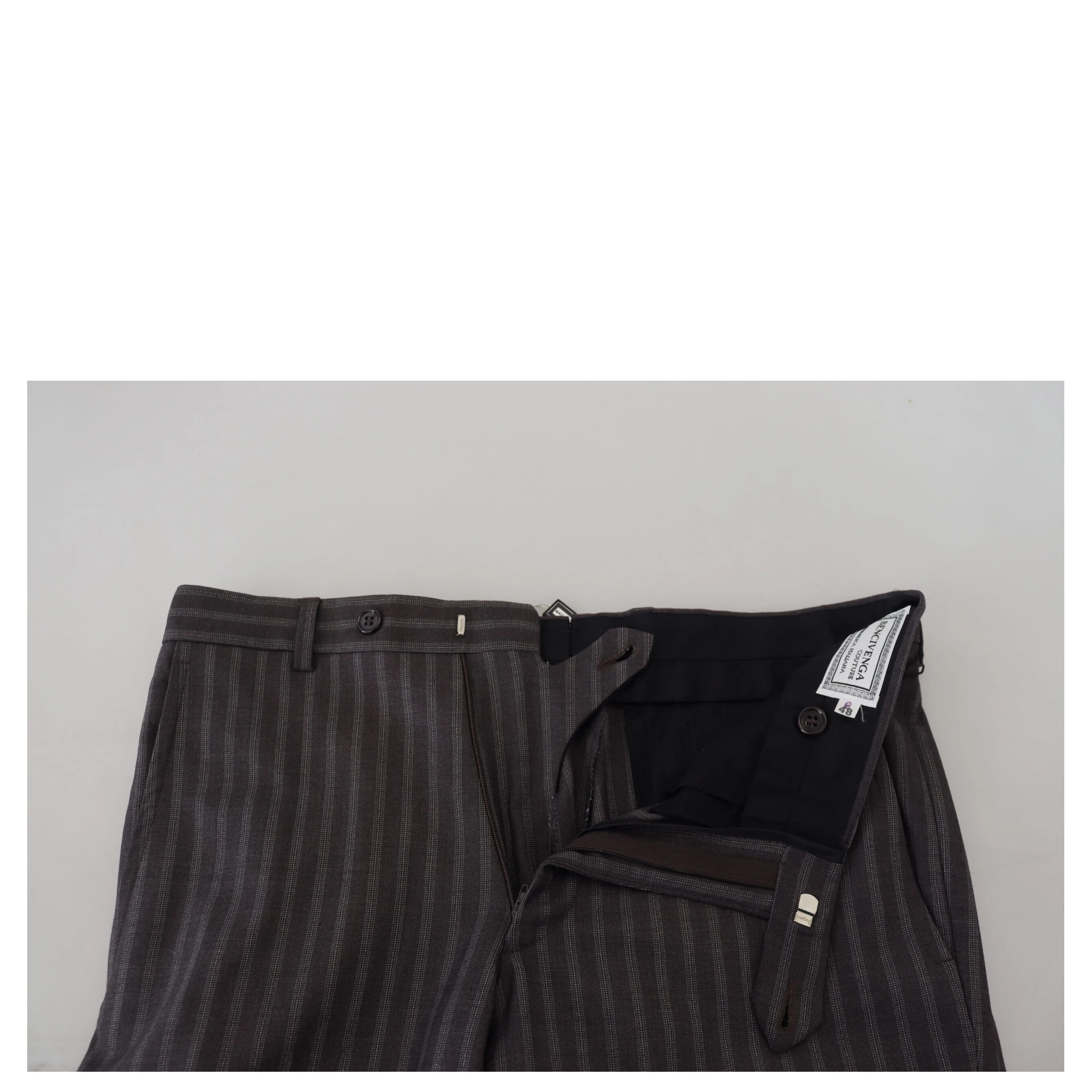Brown Stripes Slim Fit Men Pants