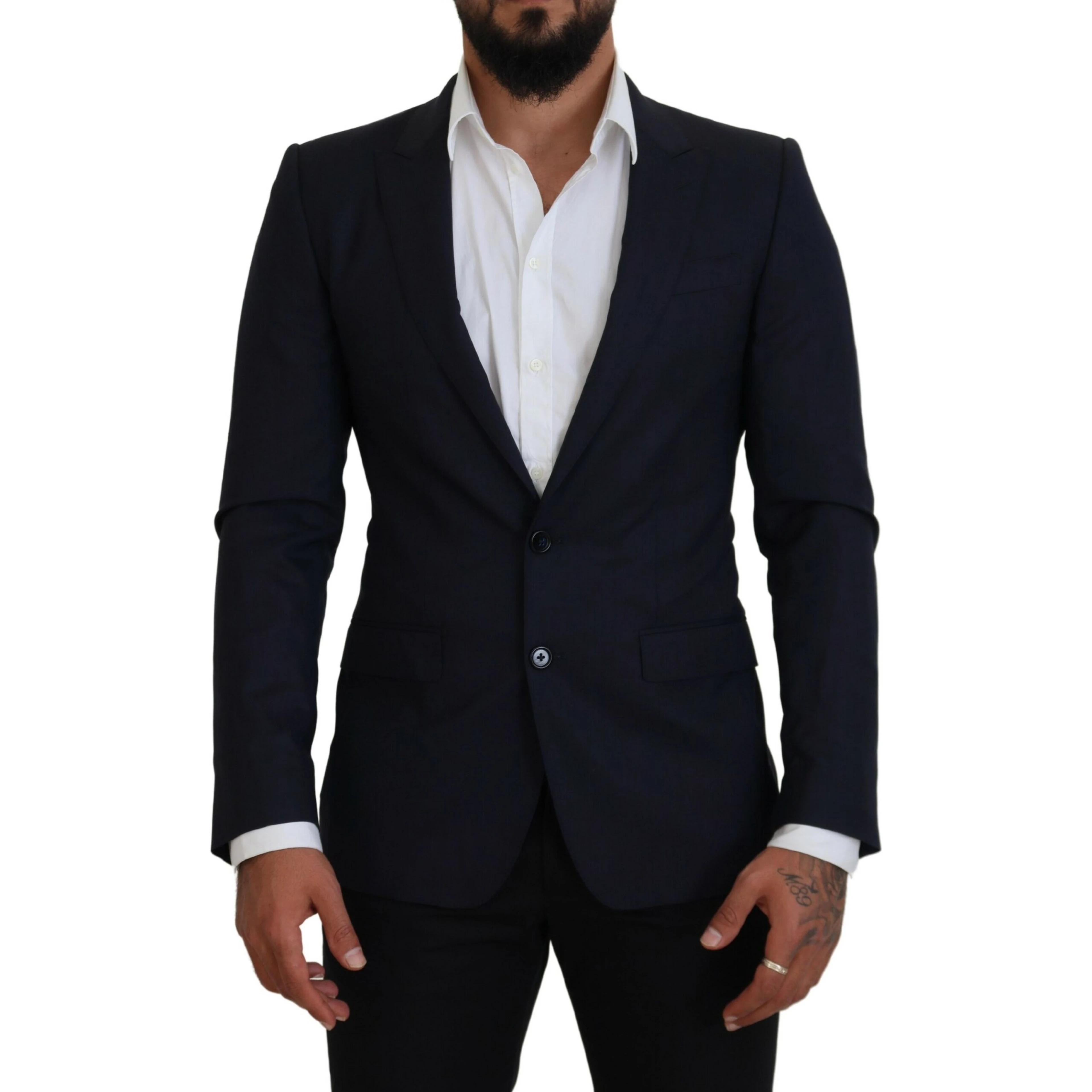 Blue Wool Slim Fit Formal Coat Blazer