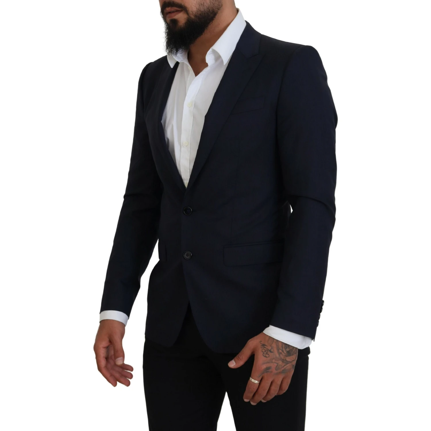 Blue Wool Slim Fit Formal Coat Blazer