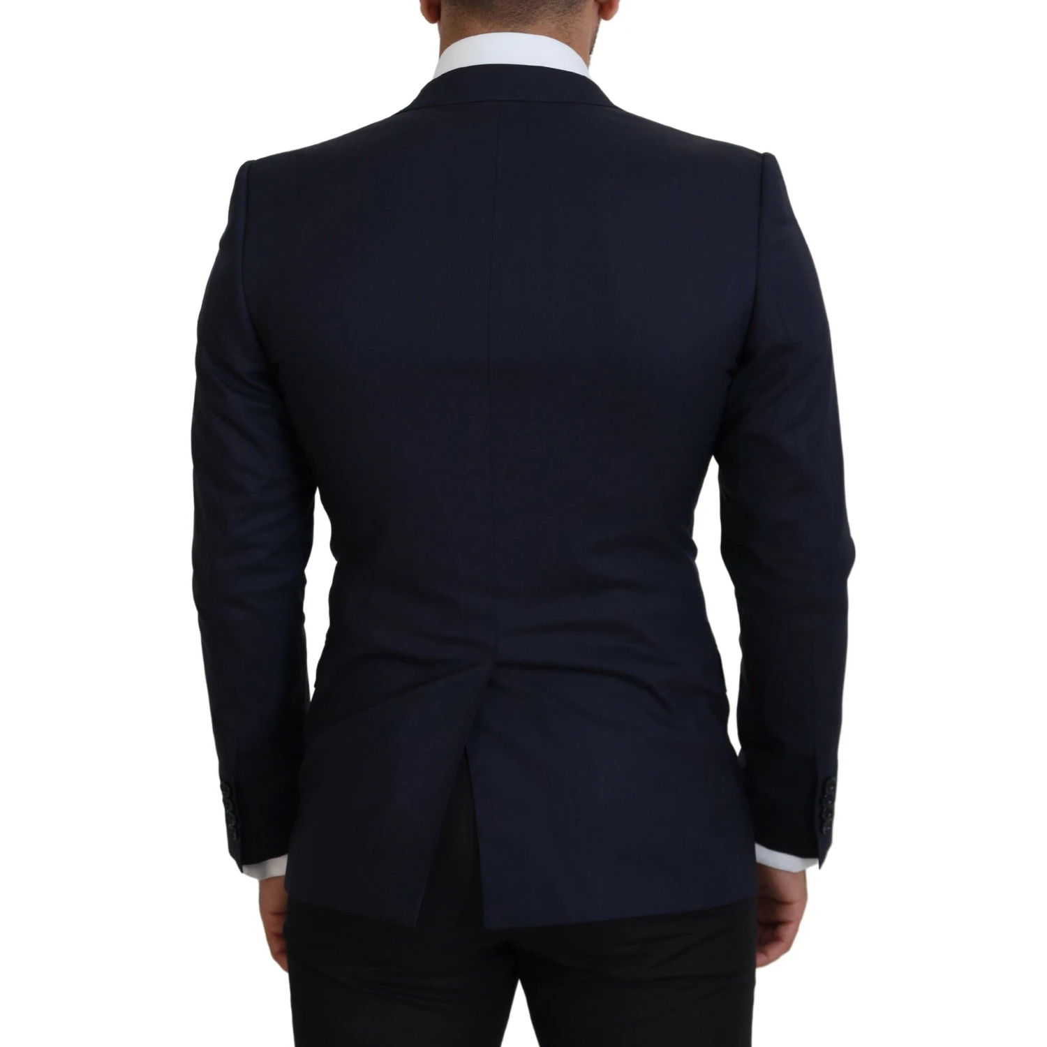 Blue Wool Slim Fit Formal Coat Blazer