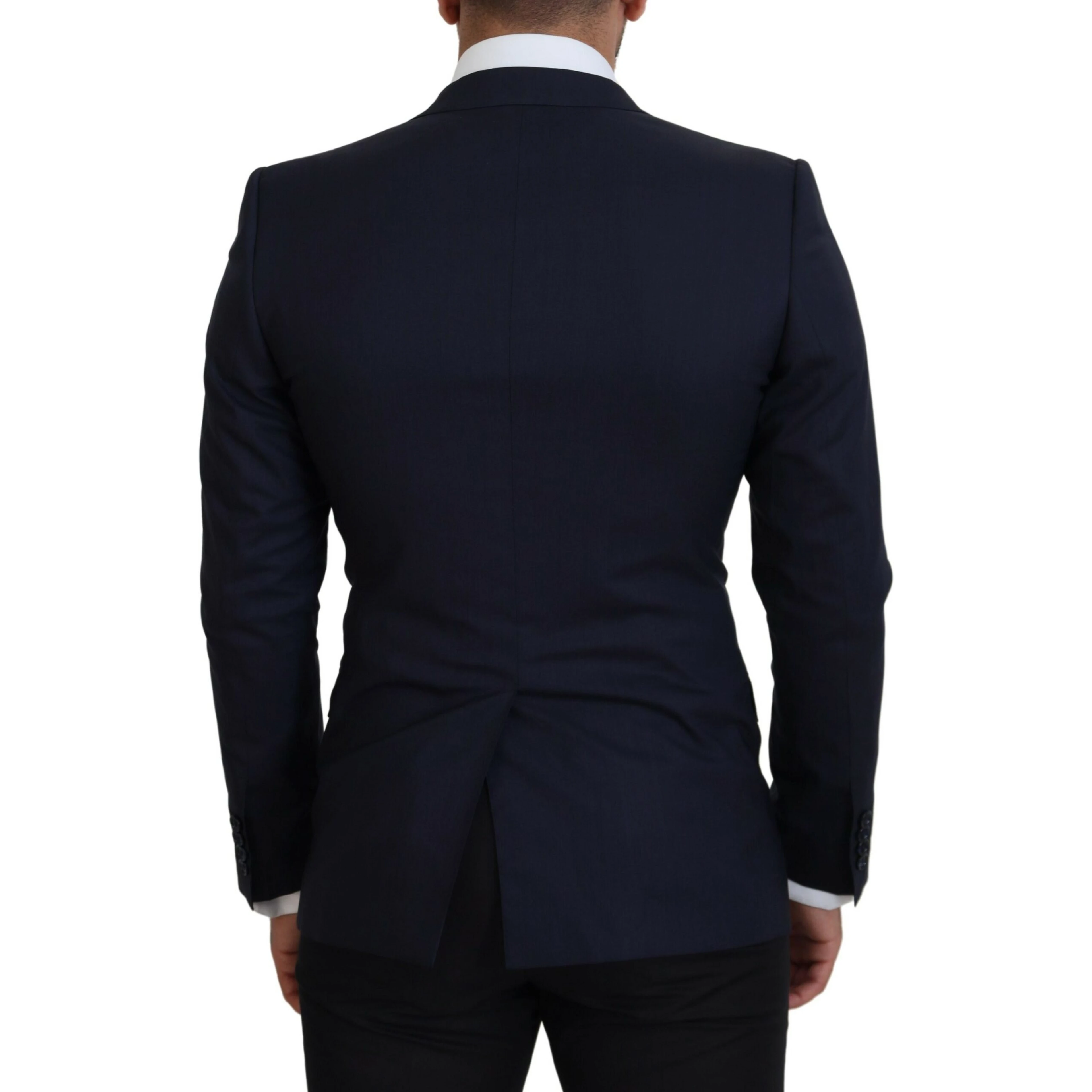 Blue Wool Slim Fit Formal Coat Blazer