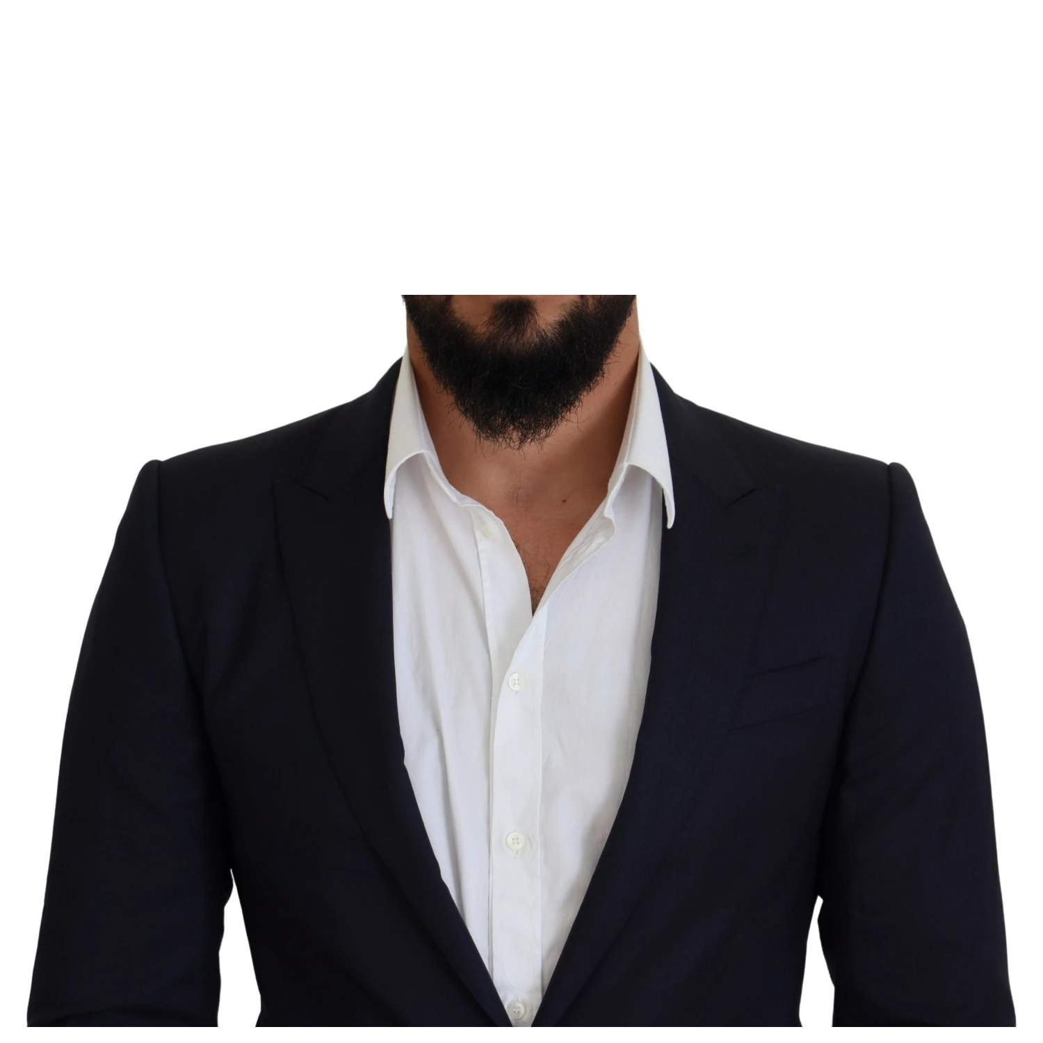 Blue Wool Slim Fit Formal Coat Blazer