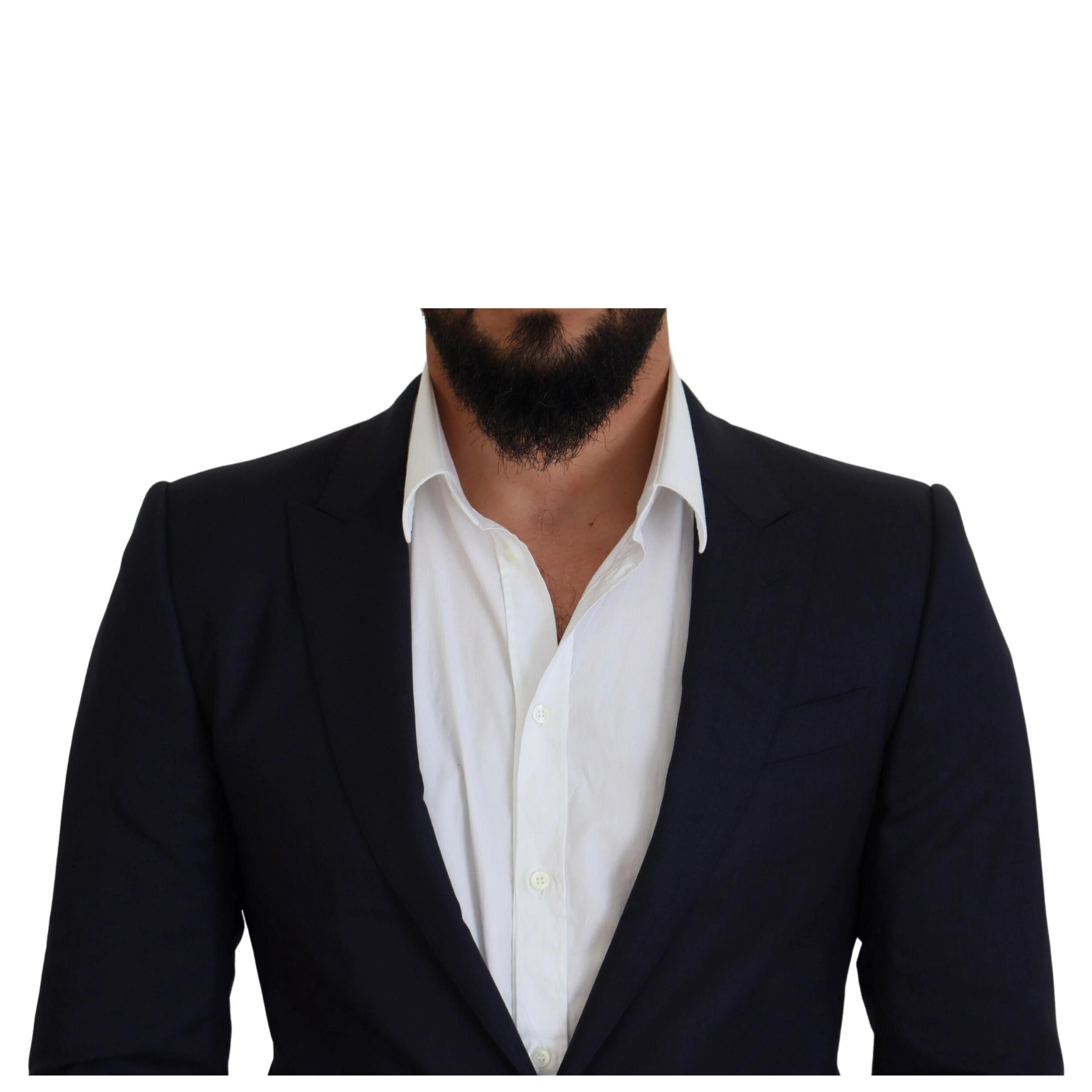 Blue Wool Slim Fit Formal Coat Blazer