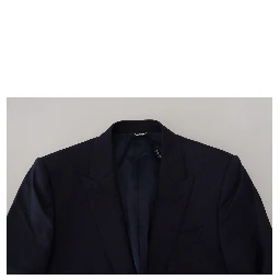 Blue Wool Slim Fit Formal Coat Blazer