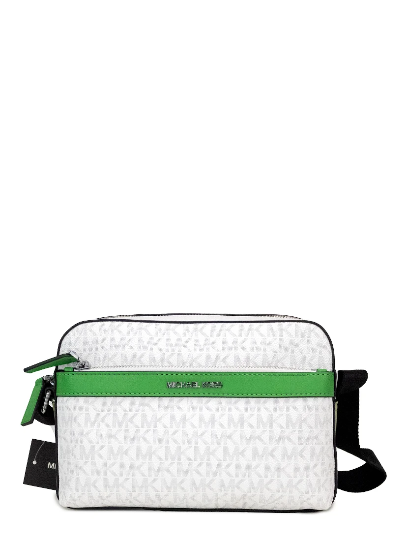 Cooper Small Bright White Palm Signature PVC Utility Crossbody Bag
