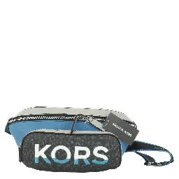 Cooper Large Blue Multi Leather Embroidered Logo Utility Belt Bag