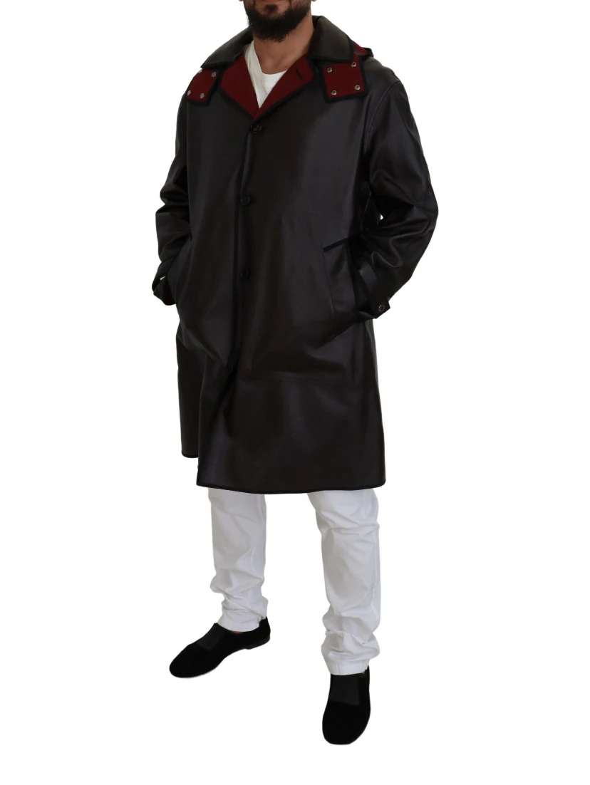 Black Trench Hooded Parka Cotton Jacket