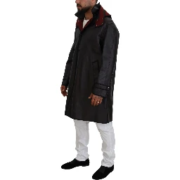 Black Trench Hooded Parka Cotton Jacket