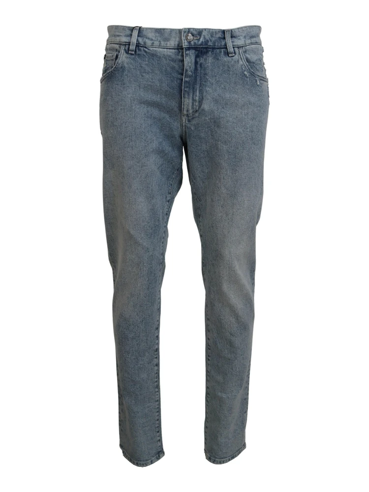 Blue Wash Slim Fit Cotton Denim Jeans