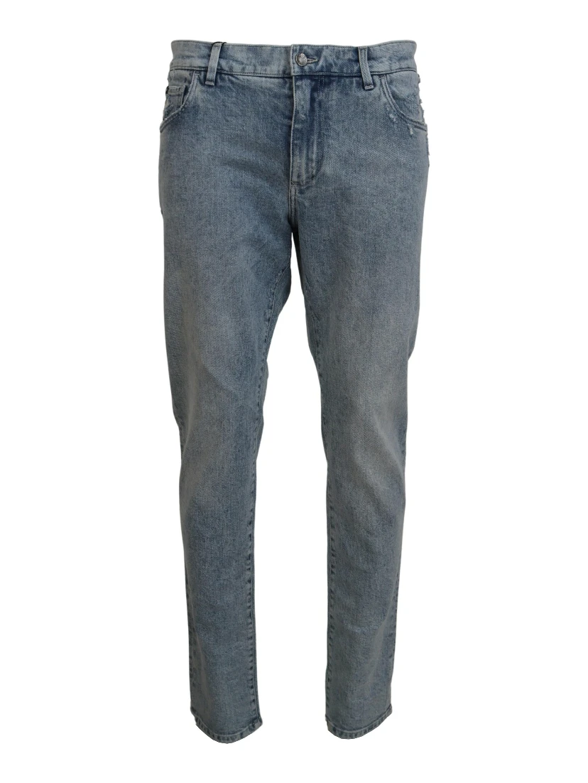Blue Wash Slim Fit Cotton Denim Jeans