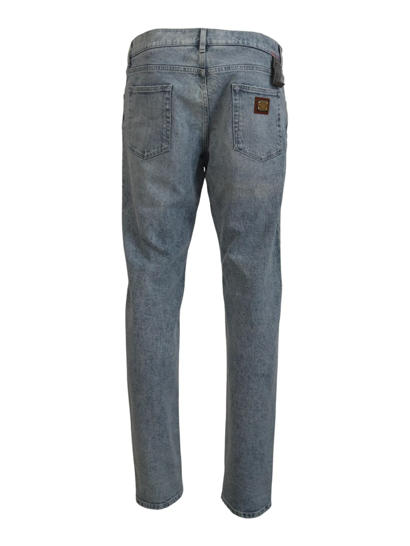 Blue Wash Slim Fit Cotton Denim Jeans
