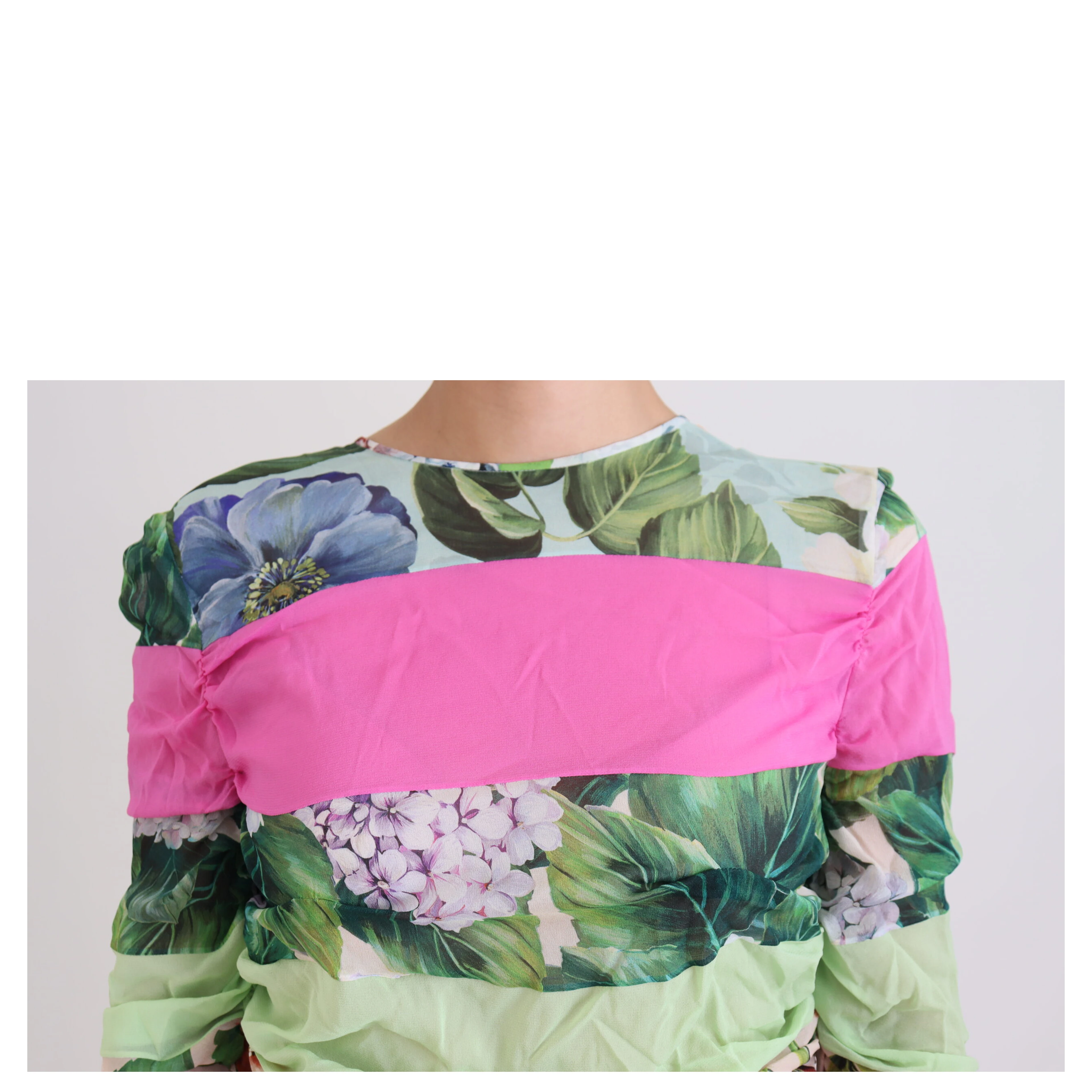 Multicolor Silk Floral Bodycon Sheath Dress